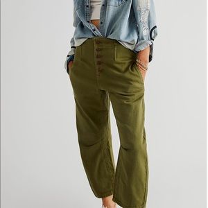 Free People Osaka Relaxed Jeans : Olive